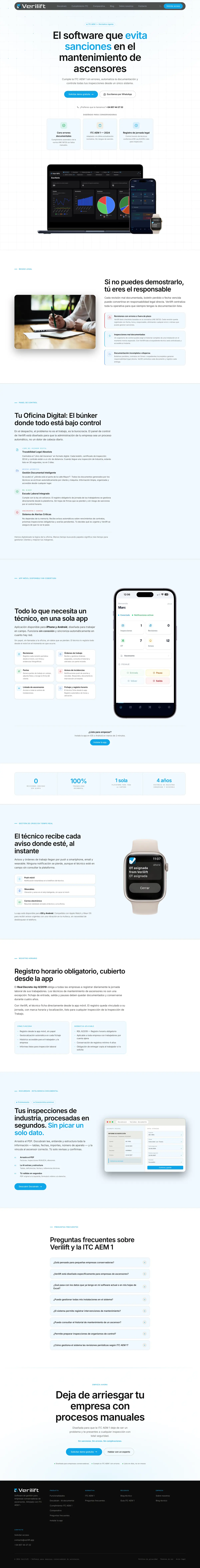 Pàgina d'inici de la web de Verilift